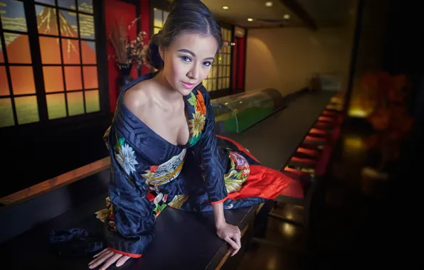 Geisha, kimono, retouching, Fashion Asia