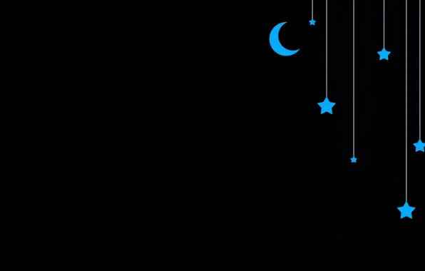 Stars, blue, the moon, black, sudochki