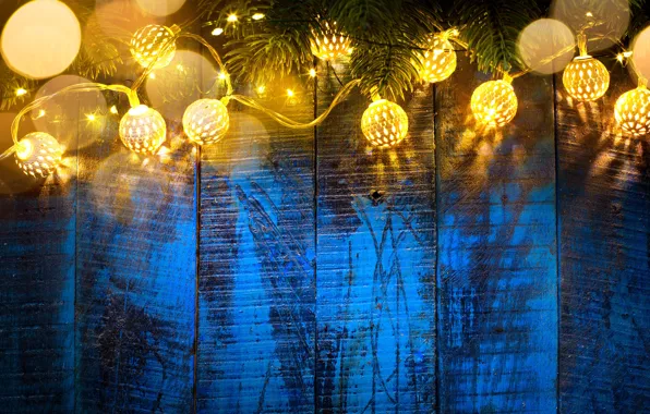 Picture tree, new year, garland, New Year, decor