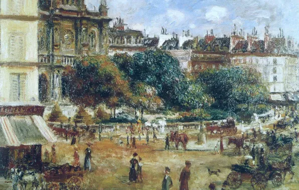 Picture, the urban landscape, Pierre Auguste Renoir, Pierre Auguste Renoir, The place de La trinité. …