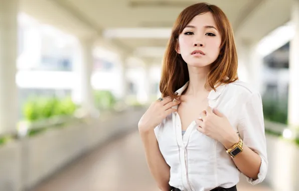 Look, girl, background, Pinkiee Hwang