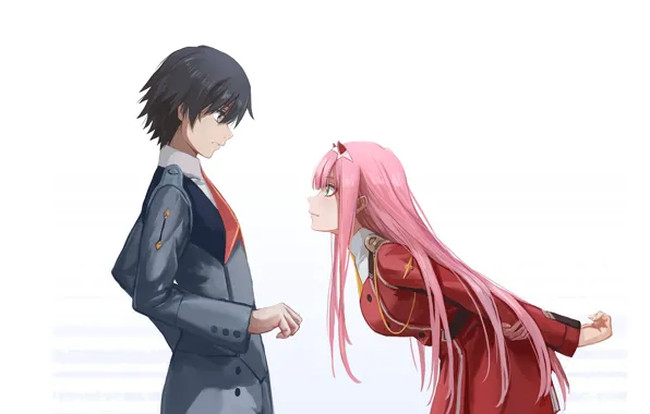 Girl, anime, art, guy, two, 002, Darling In The Frankxx, Cute in France