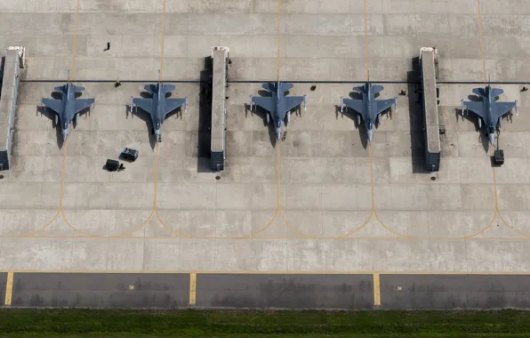 Wallpaper fighter, Kunsan Air Base, USAF, South Korea, F-16 Fighting Falcon