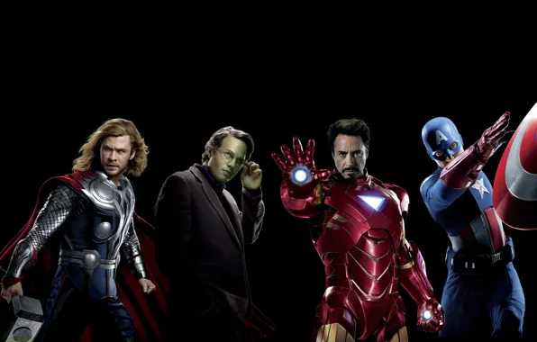 Picture fiction, black background, Hulk, Iron Man, comic, Captain America, superheroes, Thor