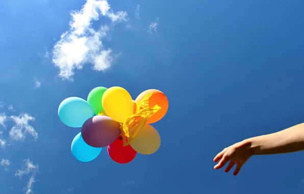 Picture the sky, balloons, background, widescreen, balls, Wallpaper, mood, bright