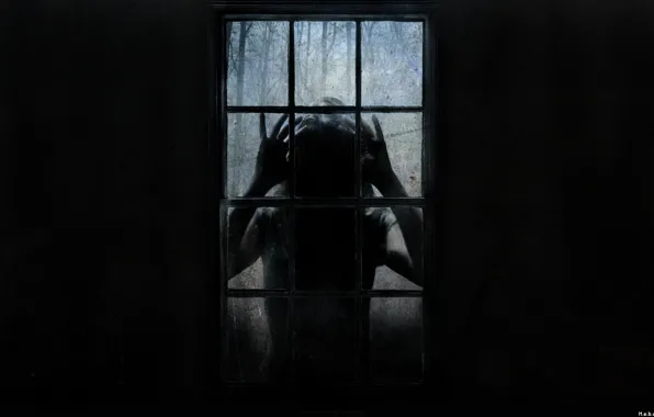 Picture fear, something, horror, in the window, nightmare, damn place, przrak