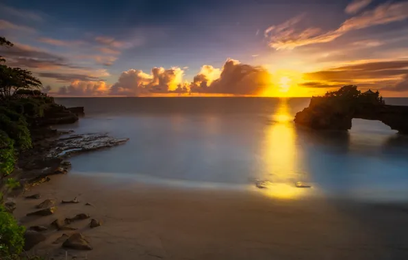 Picture beach, rock, the ocean, dawn, Thailand