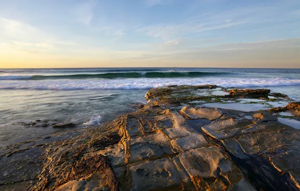 Sea, landscape, Newcastle Beach