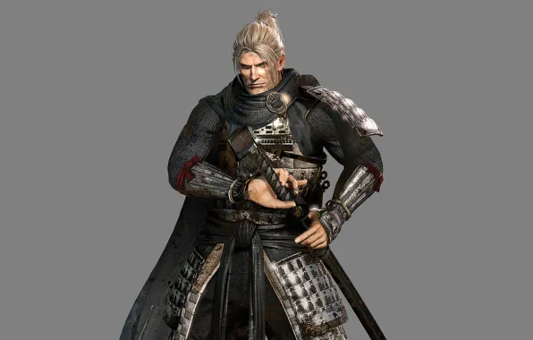 Picture game, armor, katana, man, ken, blade, samurai, blonde