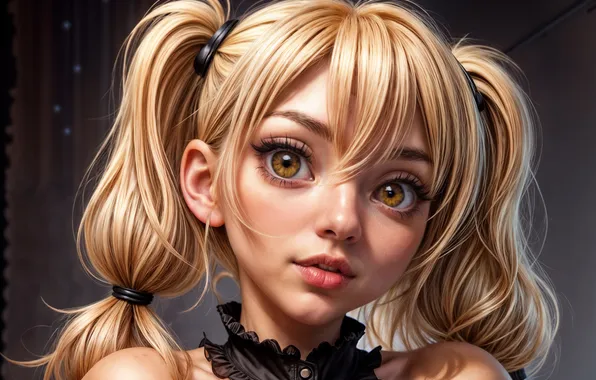 Girl, art, beautiful, cartoon