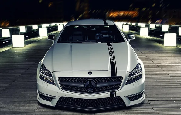 Machine, night, lights, AMG CLS63