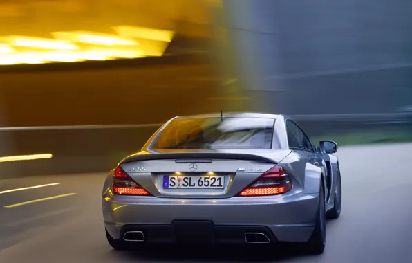 Picture machine, Mercedes-Benz, car, rear view, in motion, AMG, Black Series, SL 65