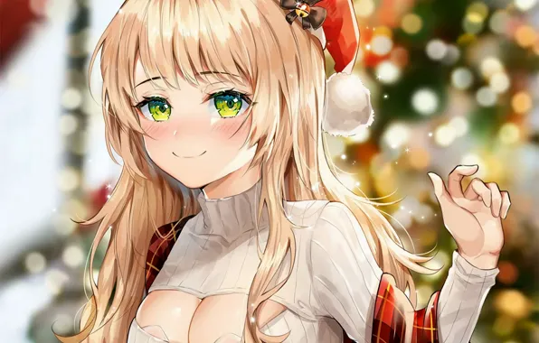 Blue Anime Girl Christmas Wallpaper by callmeteddy24 on DeviantArt