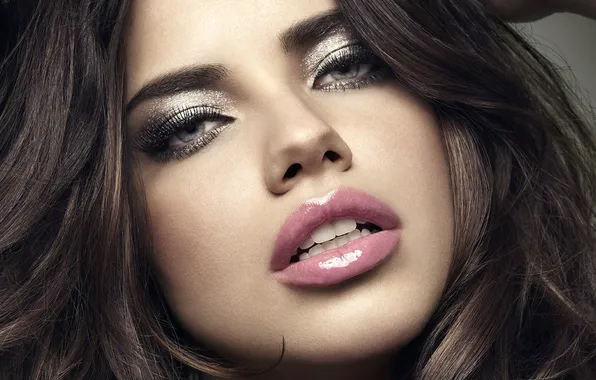 Picture girl, face, sexy, model, makeup, brunette, Adriana Lima, Adriana Lima