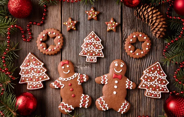 Picture New Year, cookies, Christmas, Christmas, cakes, sweet, Xmas, glaze