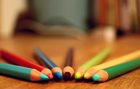 Picture table, colors, Pencils, colorful, table, pencil