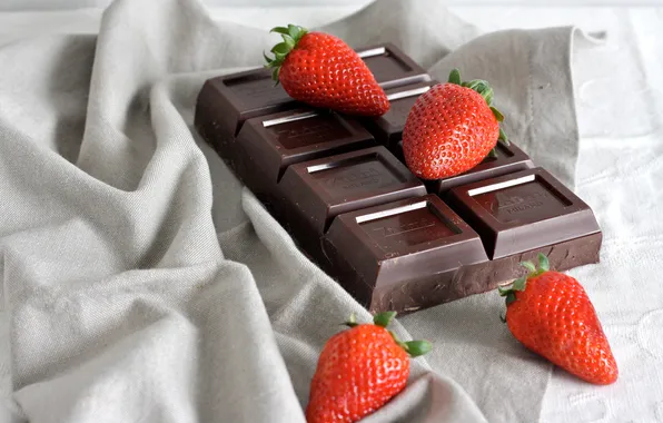 Berries, tile, chocolate, strawberry, dessert