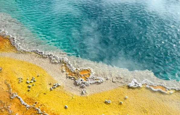 Water, shore, salt, Yellow Stone.