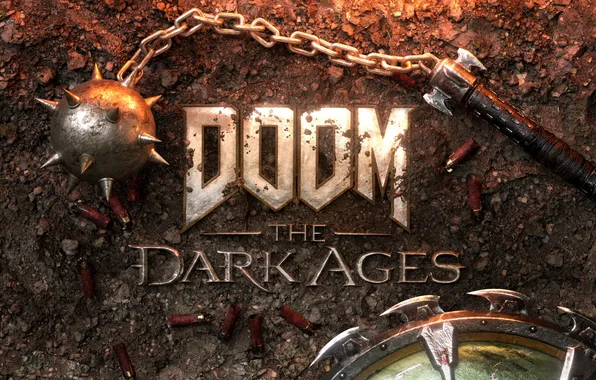 Earth, Logo, shield, Doom, flail