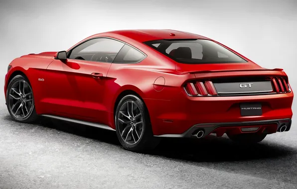 Red, Mustang, Ford, Ford, Mustang, rear view, Muscle car, Muscle car