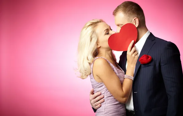 Girl, romance, heart, kiss, dress, hugs, male, love