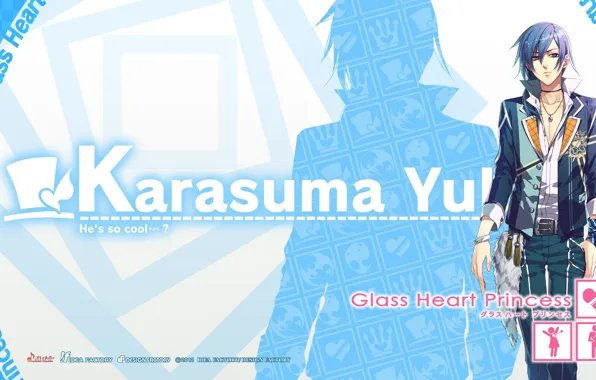 The game, anime, art, Silhouette, guy, Glass Heart Princess