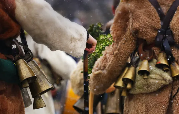 Picture costume, bells, Bulgaria