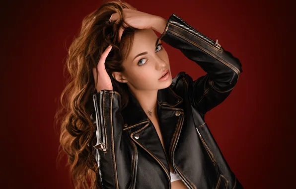 Picture pose, background, model, portrait, makeup, jacket, hairstyle, brown hair