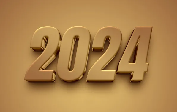 Figures, New year, date, 2024