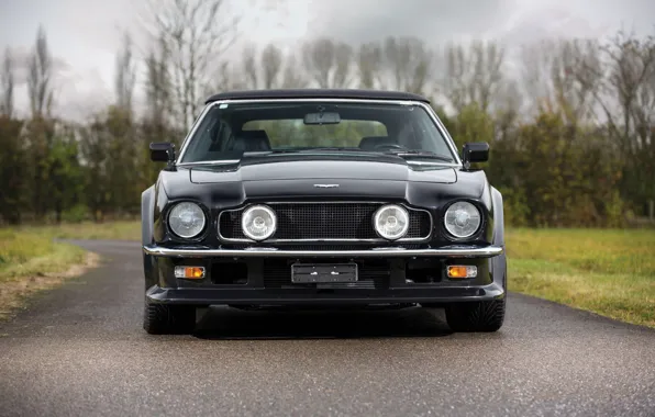 Lights, Black, Front view, Aston Martin V8 Vantage Volante