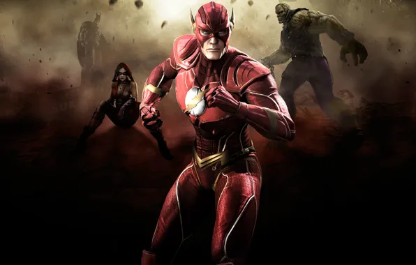 Picture batman, flash, fighting, Harley Quinn, Injustice: Gods Among Us, Solomon Grundy