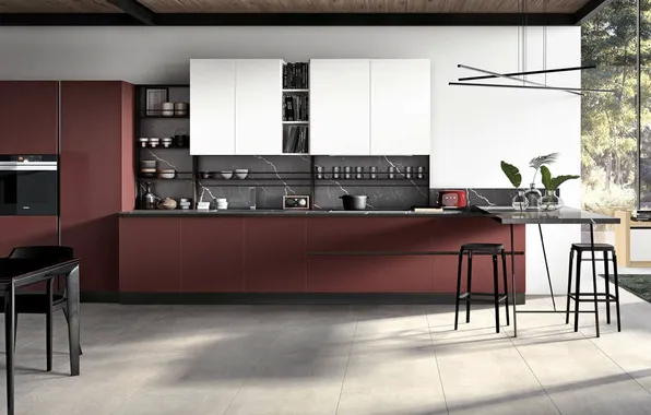 Style, Villa, interior, Italy, kitchen, dining room, dining area, Italian design