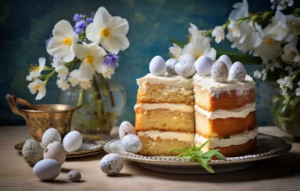 Flowers, holiday, eggs, spring, Easter, painted, Easter, eggs