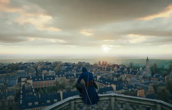 View, Paris, hood, assassins creed, paris, unity, arno