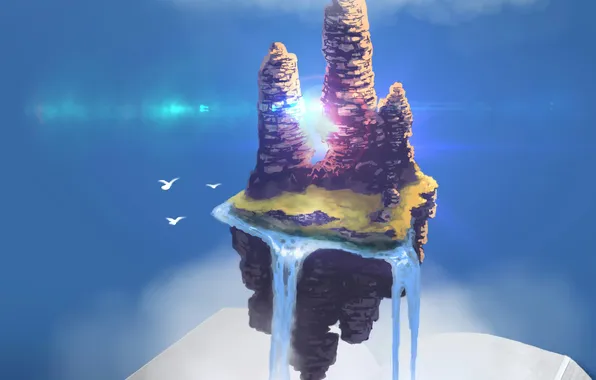 The sky, water, bird, glow, book, island