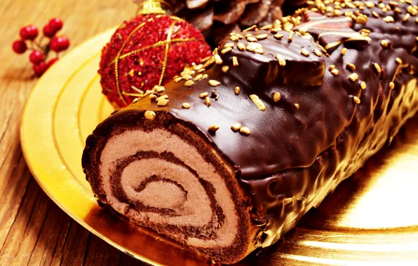 New year, chocolate, cake, cake, dessert, chocolate, dessert, roll
