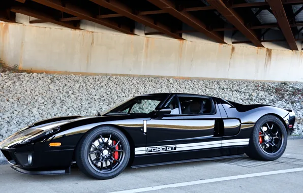 Road, markup, black, ford, black, side view, crushed stone, fordgt