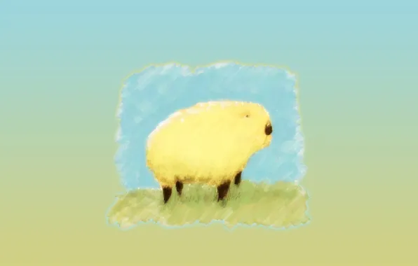 Style, background, picture, sheep
