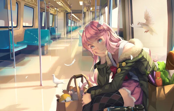 Girl, anime, Dove