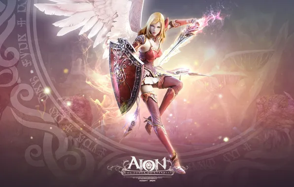 Picture girl, shield, AION