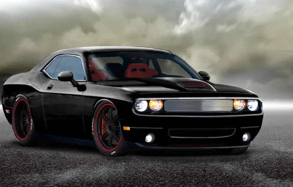 Picture black, Dodge, Challenger, car, Dodge
