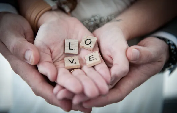 Picture love, letters, hands
