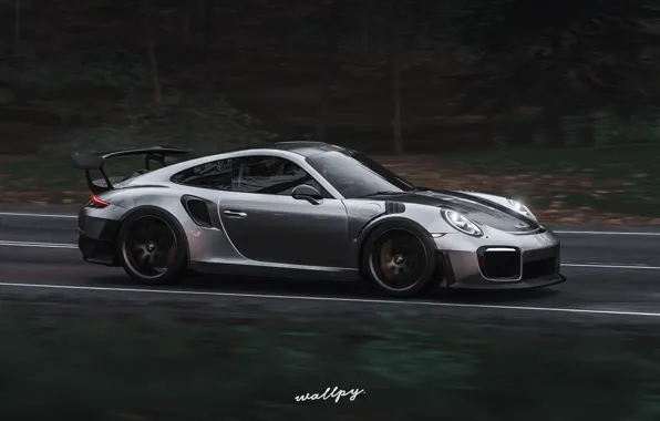 Picture 911, Porsche, Microsoft, GT2 RS, game art, Forza Horizon 4, by Wallpy