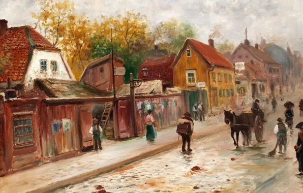 Swedish artist, Swedish painter, Old Stockholm Norrlandsgatan, Frans Wilhelm Odelmark, Franz Wilhelm Delmark, Old Stockholm …