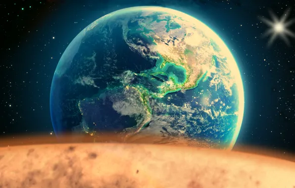 Space, stars, planet
