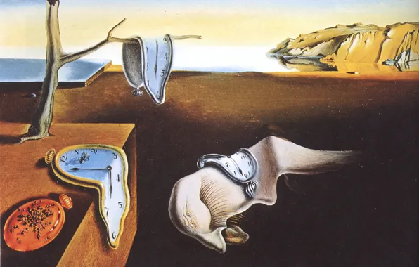 Time, surrealism, watch, oil, picture, artist, canvas, Salvador Dali