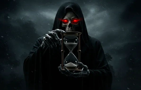 Death, the darkness, art, wallpaper, hourglass, art, death, darkness