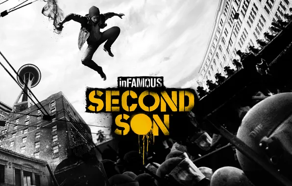 Picture house, hood, helmet, guy, people, inFamous: Second Son, Delsin Rowe, Delsin Rowe