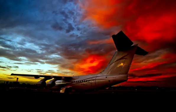 Picture aviation, the plane, the airfield