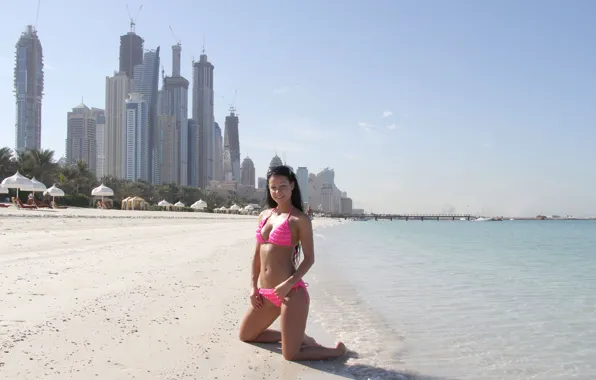 Sand, beach, the city, the ocean, Melisa, posing